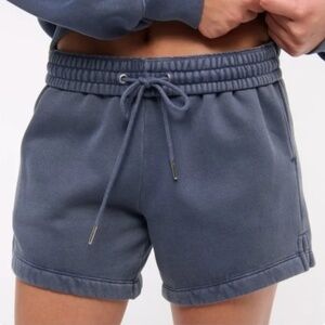 Abercrombie High Rise Sunday Mini Short, Navy, Size XL